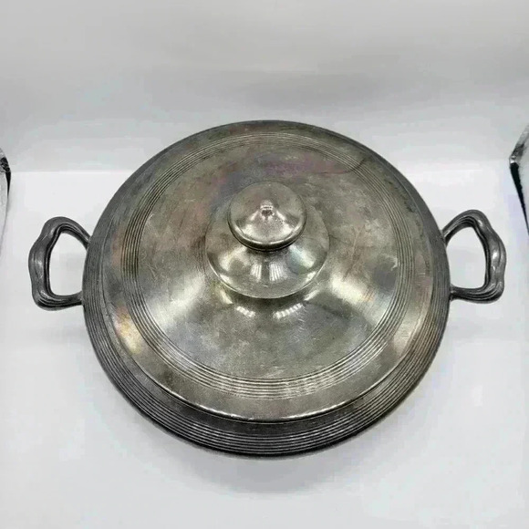 Vintage REED and BARTON Silver Plate Covered Dish/pan Handled No.1100. Taunton - Picture 11 of 15